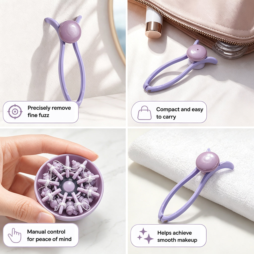 Facial hair removal device with cotton threads