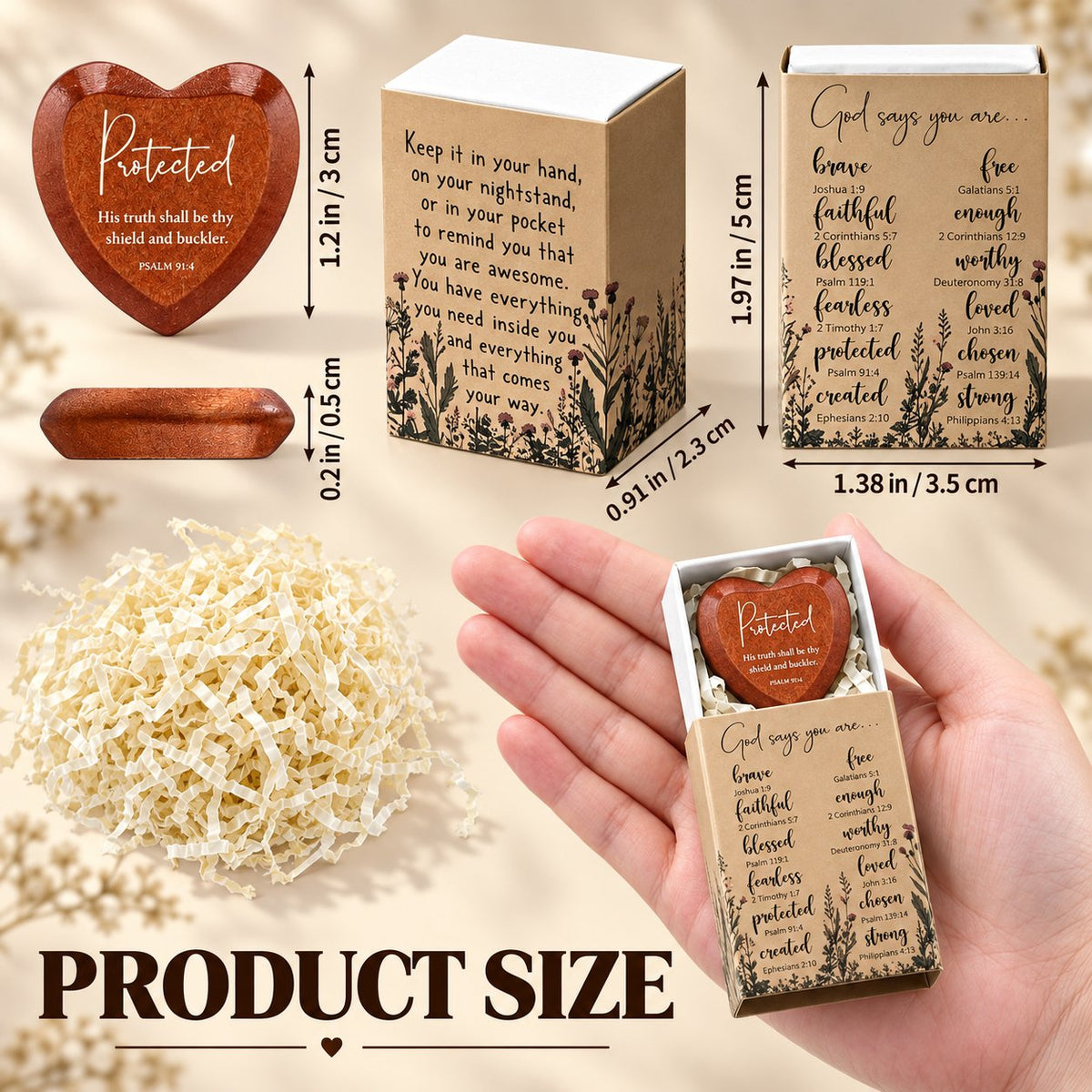 ✝️🎁Christian gift set with heart-shaped pocket cards(12-pakning)