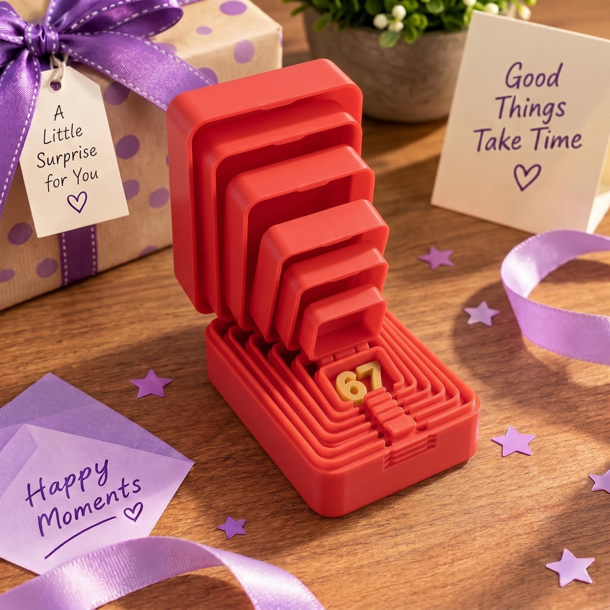 🎁 6-layer prank and surprise gift box | Choose your surprise: Middle finger, spider, or the number 67