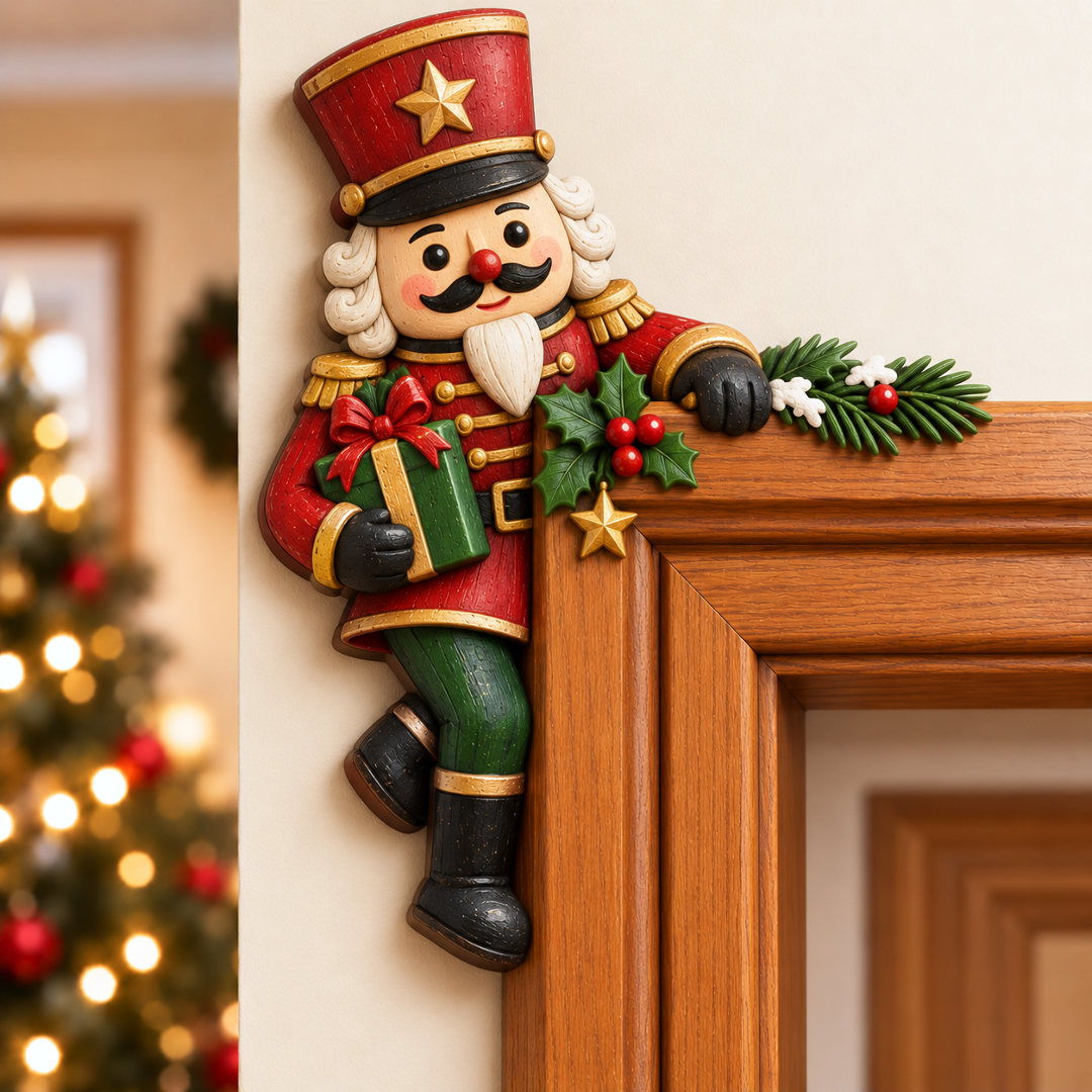 Christmas decorations for the corner of the door frame