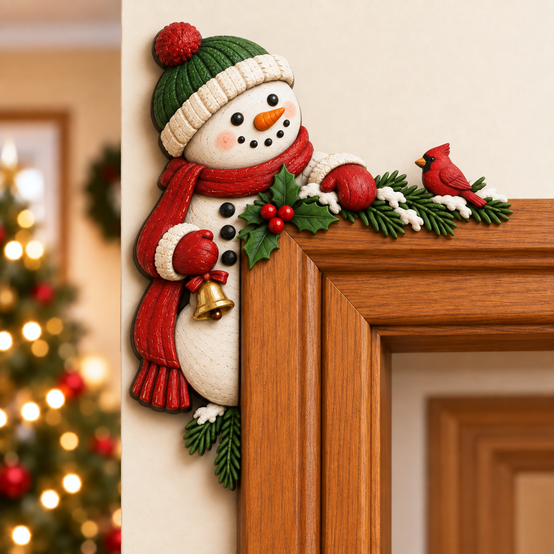 Christmas decorations for the corner of the door frame
