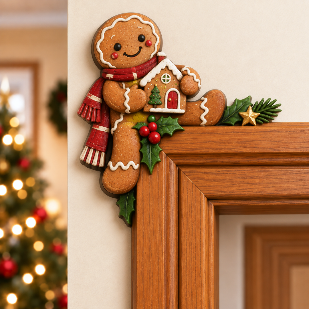 Christmas decorations for the corner of the door frame