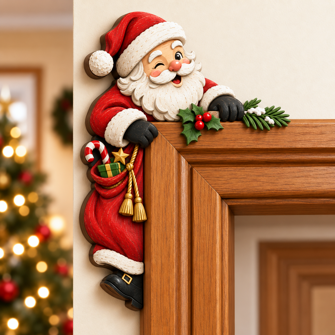 Christmas decorations for the corner of the door frame