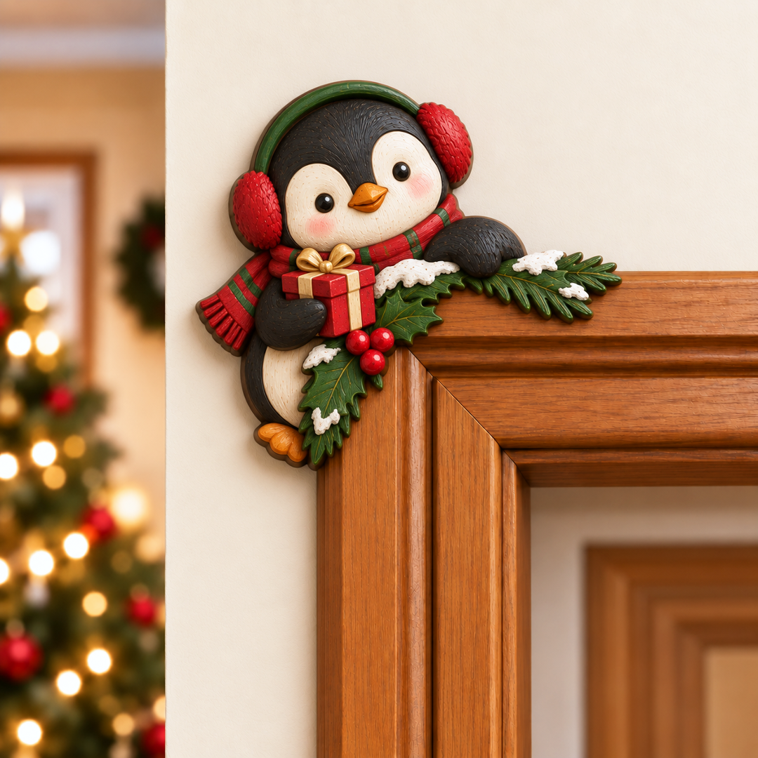 Christmas decorations for the corner of the door frame