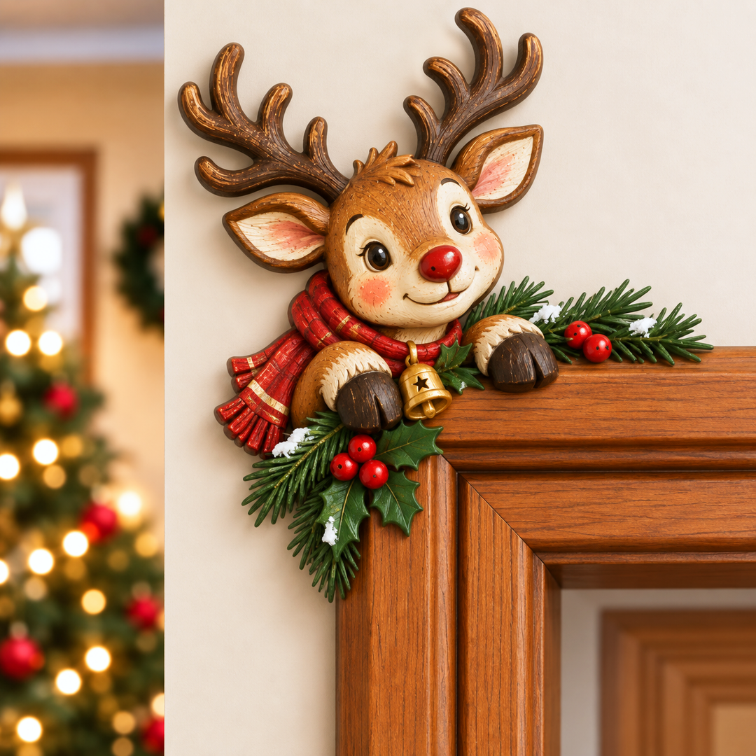 Christmas decorations for the corner of the door frame
