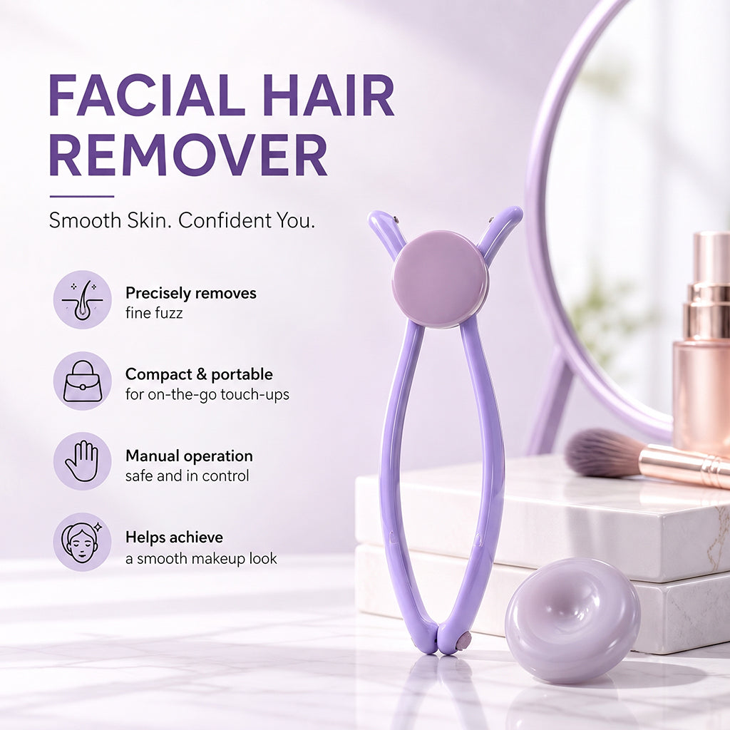 Facial hair removal device with cotton threads