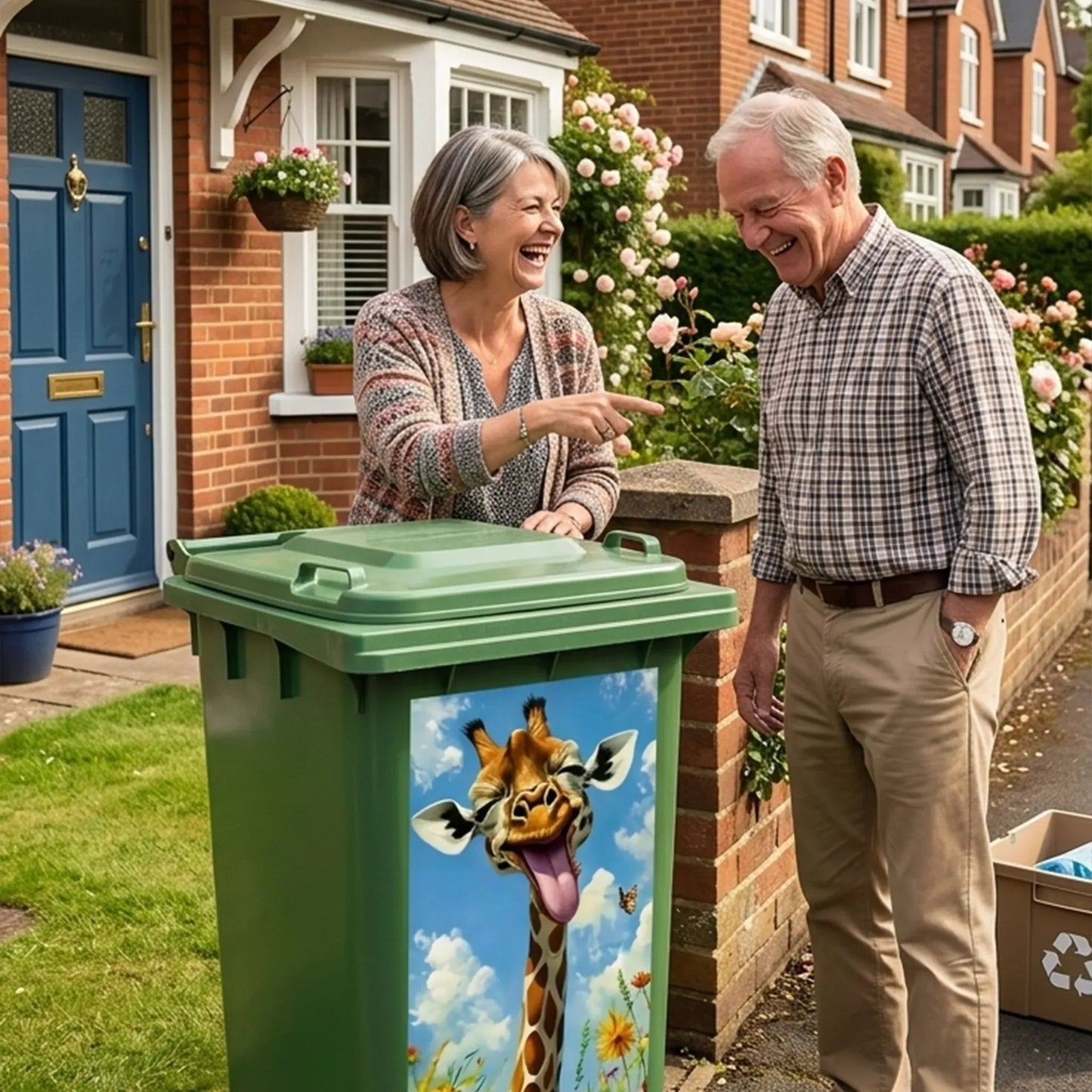 🦒🐯Creative bin sticker with colourful cartoon design✨