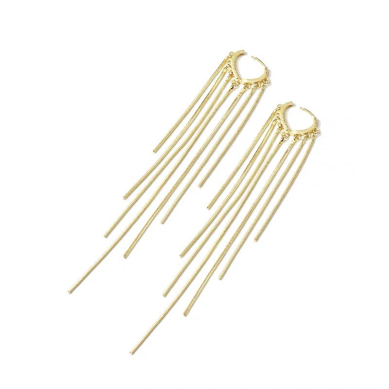 🔥Limited-time 50% discount✨14-carat gold-plated long drop earrings for women