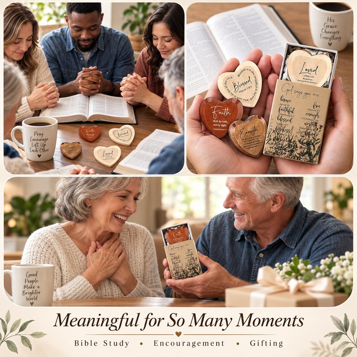 ✝️🎁Christian gift set with heart-shaped pocket cards(12-pakning)