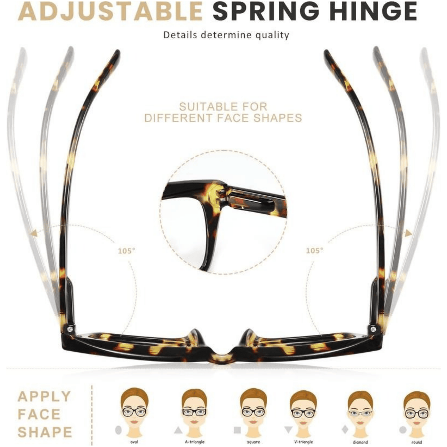 🔥Special offer – ✨👓Tortoiseshell reading glasses – Oversized, square glasses with blue light filter