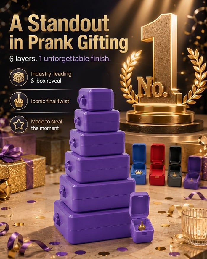 🎁 6-layer prank and surprise gift box | Choose your surprise: Middle finger, spider, or the number 67
