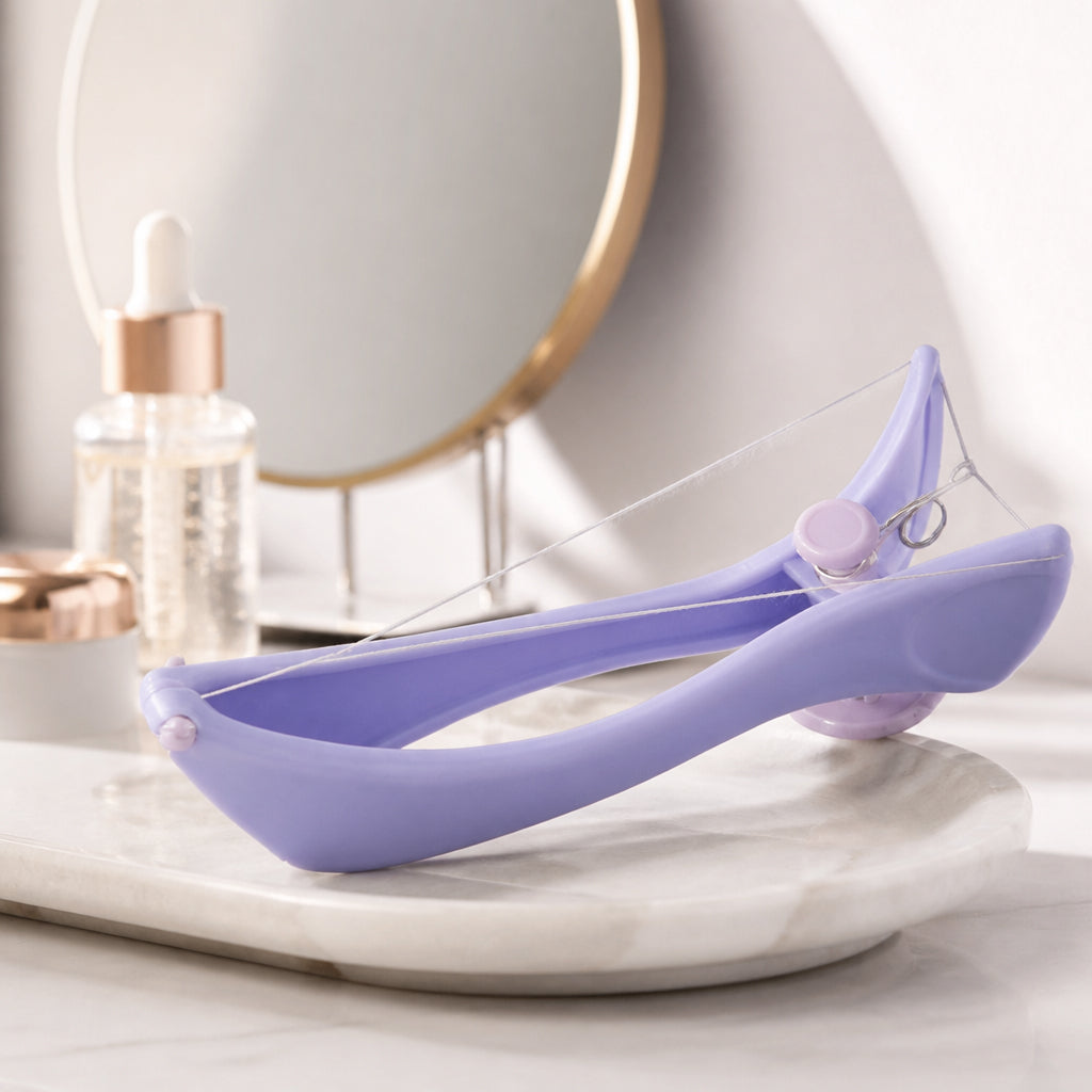Facial hair removal device with cotton threads