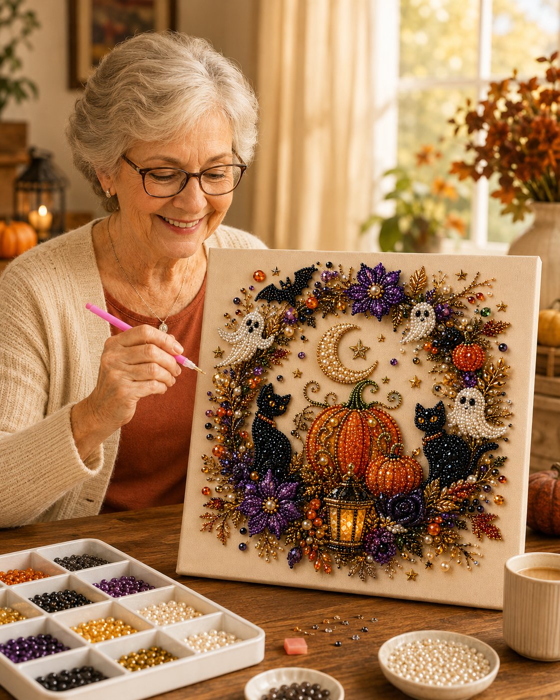 🔥 Last day of the 49% discount – 👻✨ Halloween bead art DIY kit – Turn little beads into spooky-sweet magic (📦 Buy 2, get free delivery)
