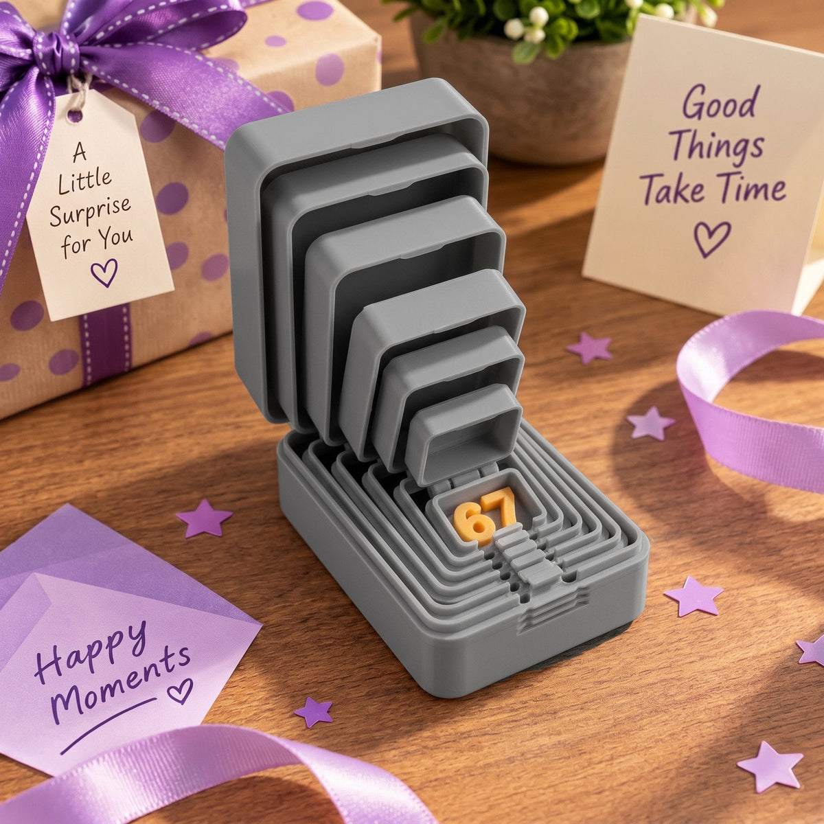 🎁 6-layer prank and surprise gift box | Choose your surprise: Middle finger, spider, or the number 67