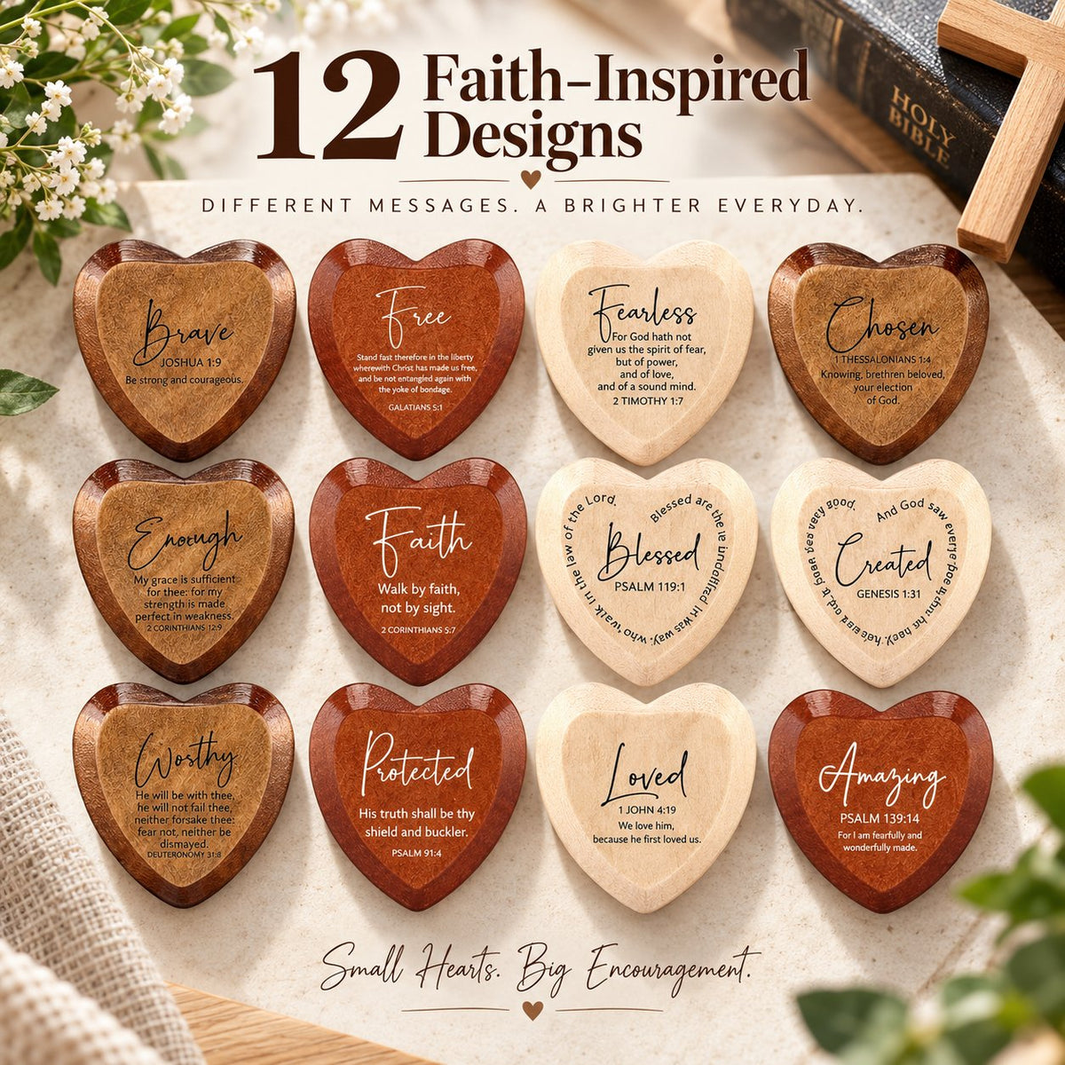 ✝️🎁Christian gift set with heart-shaped pocket cards(12-pakning)