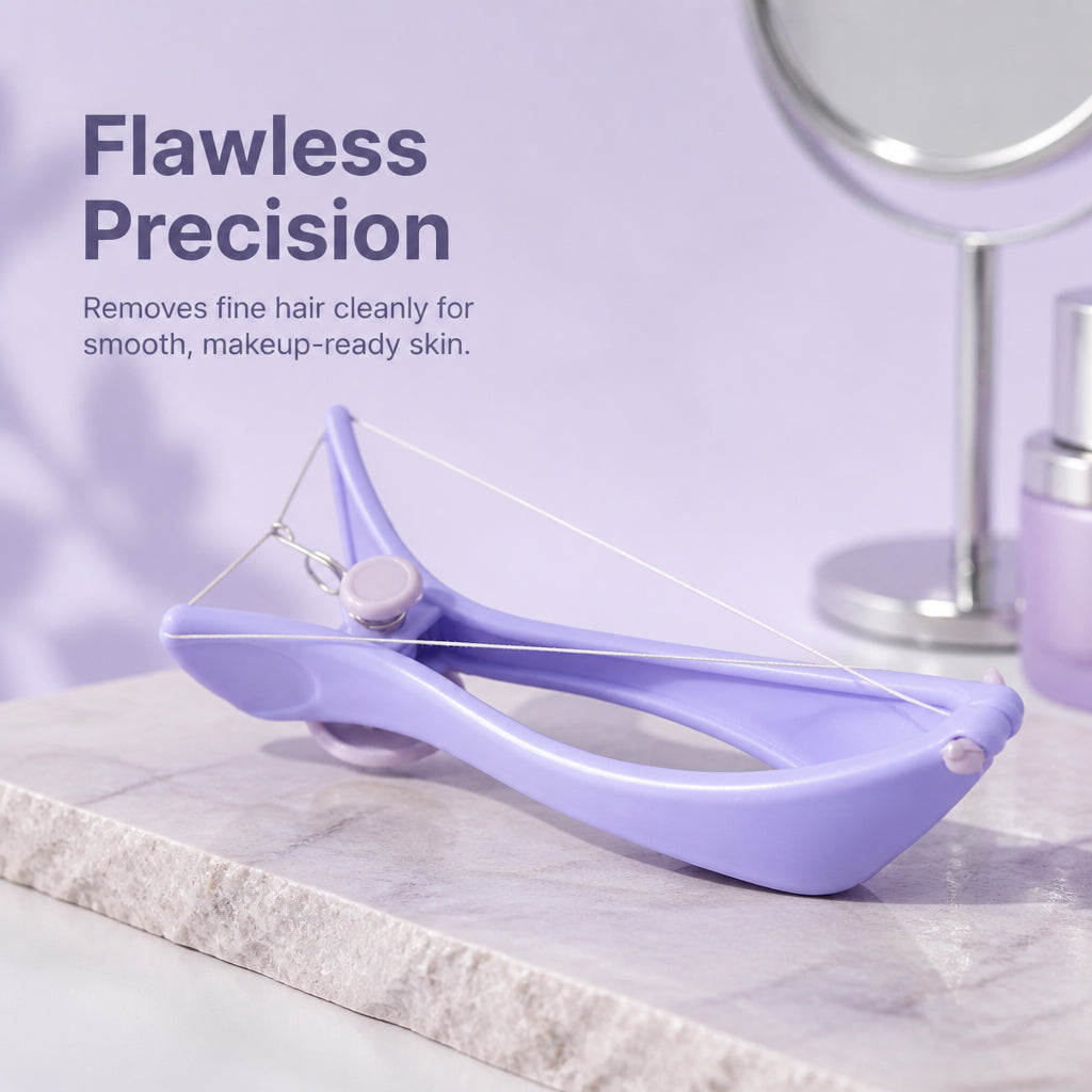Facial hair removal device with cotton threads