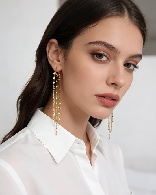 🔥Limited-time 50% discount✨14-carat gold-plated long drop earrings for women