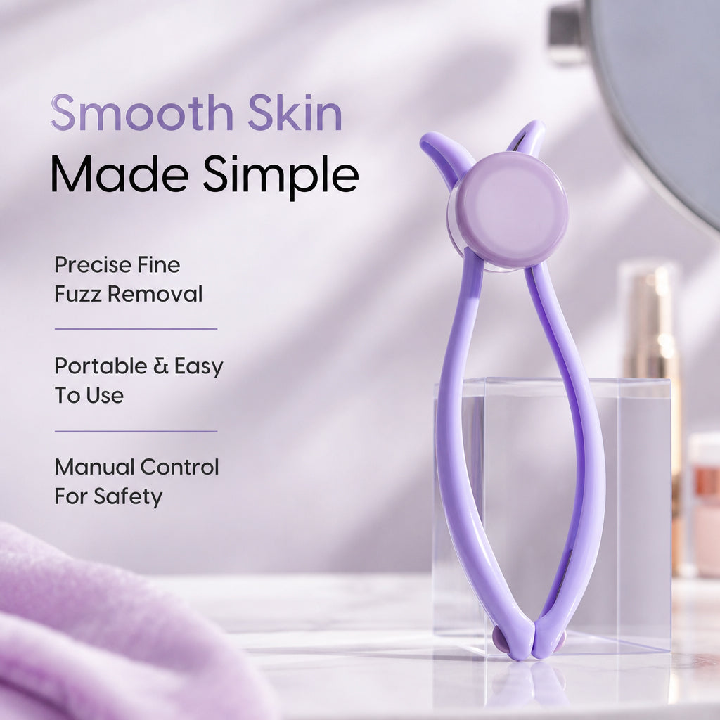 Facial hair removal device with cotton threads