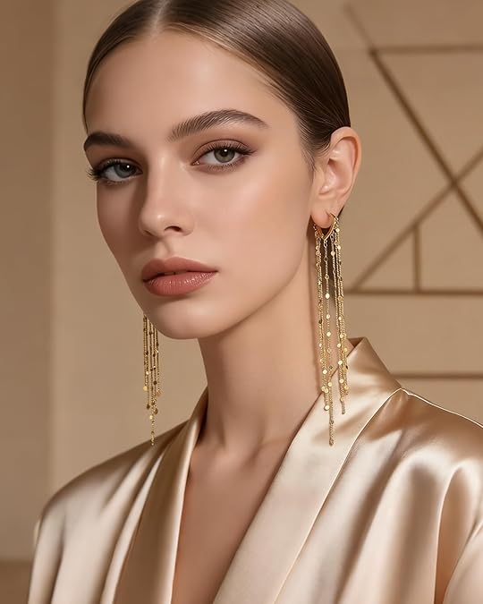🔥Limited-time 50% discount✨14-carat gold-plated long drop earrings for women