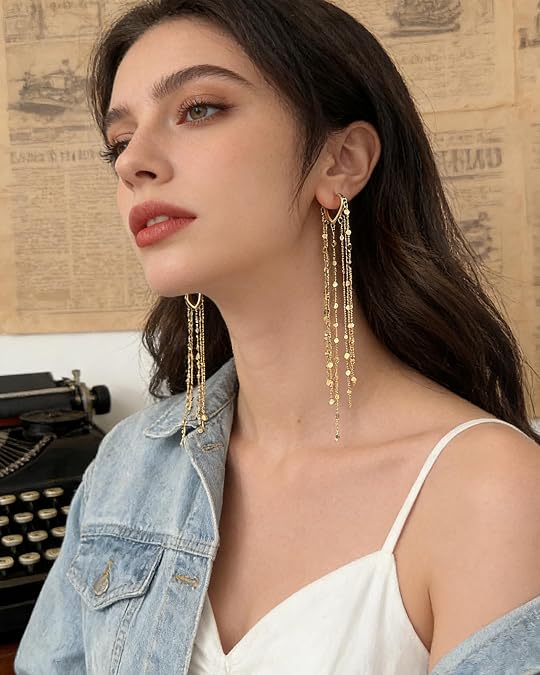 🔥Limited-time 50% discount✨14-carat gold-plated long drop earrings for women