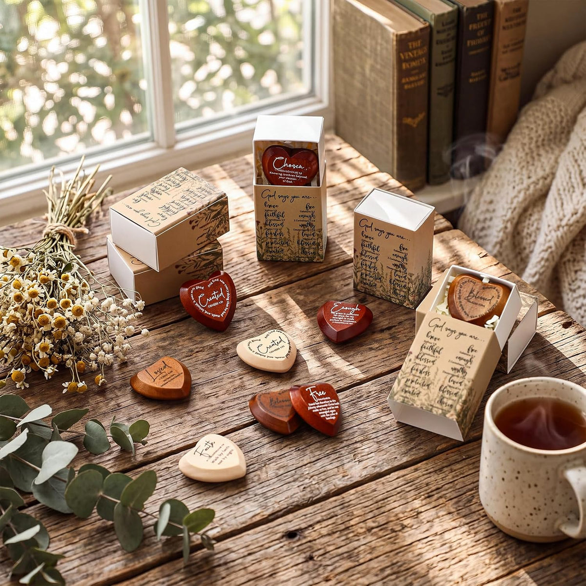 ✝️🎁Christian gift set with heart-shaped pocket cards(12-pakning)