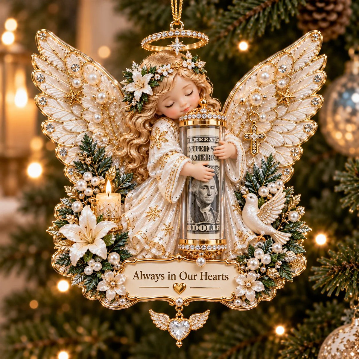 👼💵 3D Christmas decoration shaped like an angel, with a slot for cash ✨