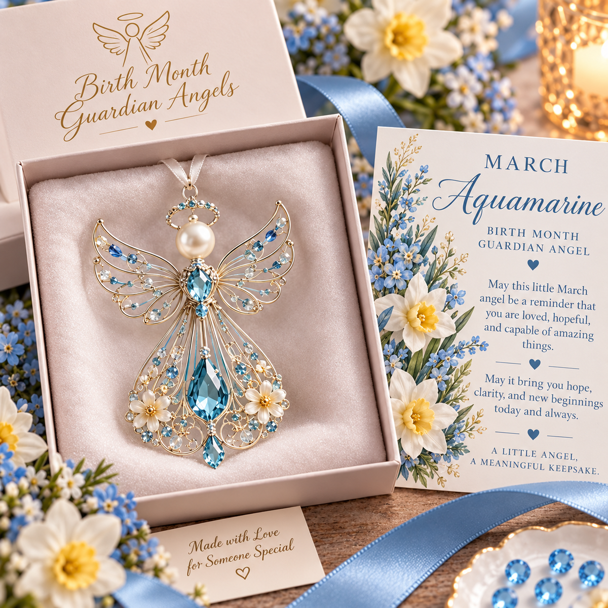 🕊️ Julepynt med fødselsmånedens skytsengel – Ikke bare en engel. Deres egen engel ✨💎