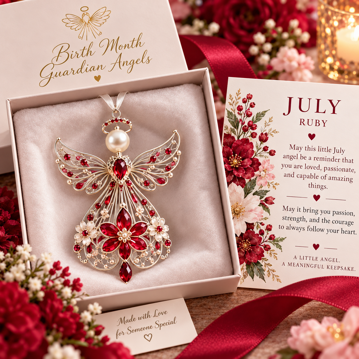🕊️ Julepynt med fødselsmånedens skytsengel – Ikke bare en engel. Deres egen engel ✨💎