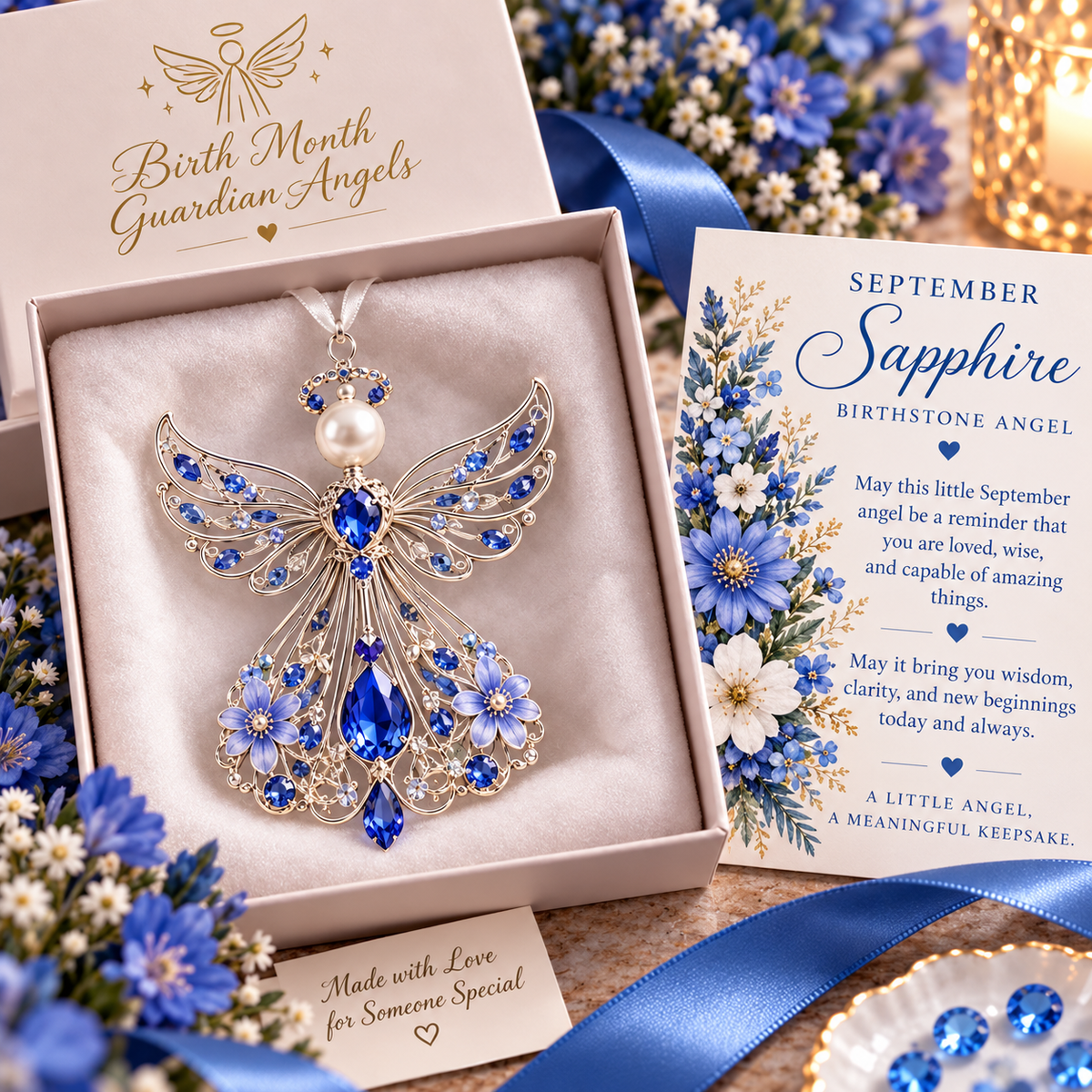 🕊️ Julepynt med fødselsmånedens skytsengel – Ikke bare en engel. Deres egen engel ✨💎