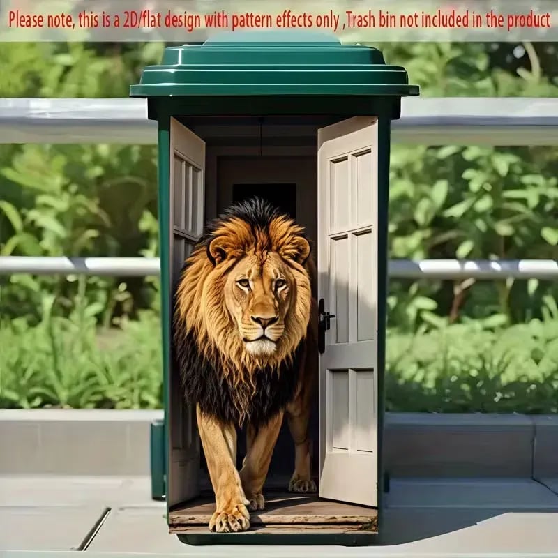 🦒🐯Creative bin sticker with colourful cartoon design✨