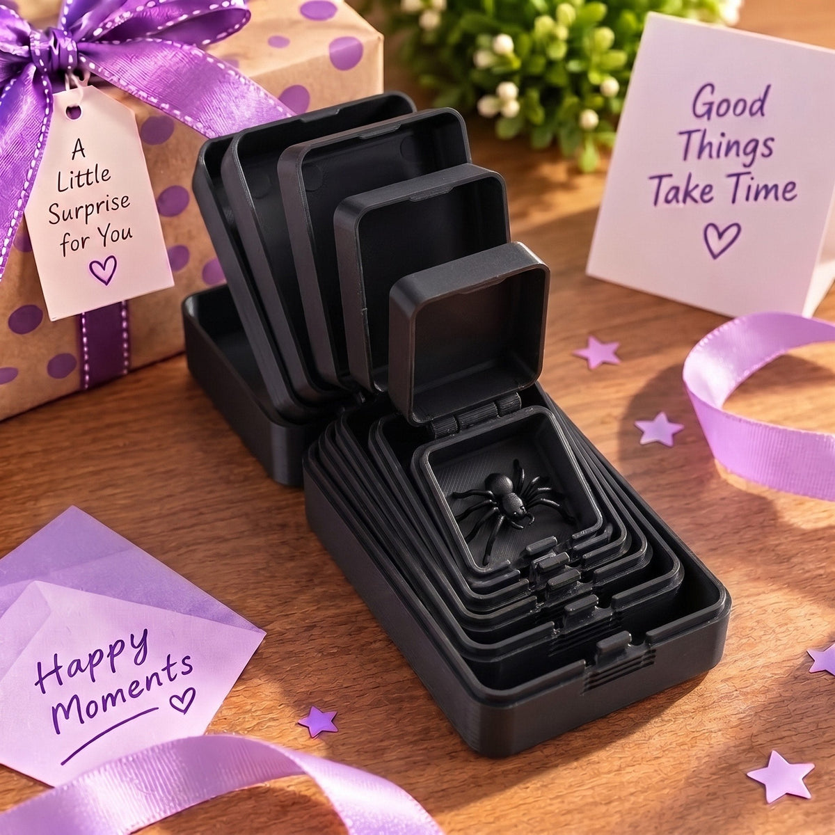 🎁 6-layer prank and surprise gift box | Choose your surprise: Middle finger, spider, or the number 67