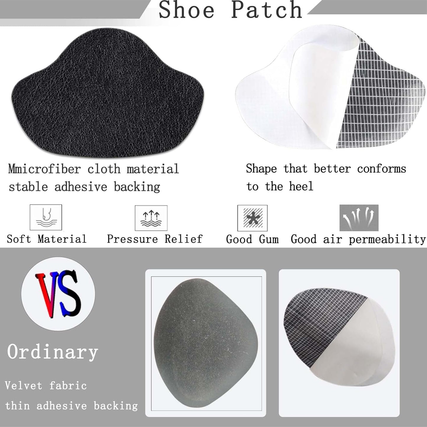 👟Multicoloured, self-adhesive microfibre leather patches (pack of 6)