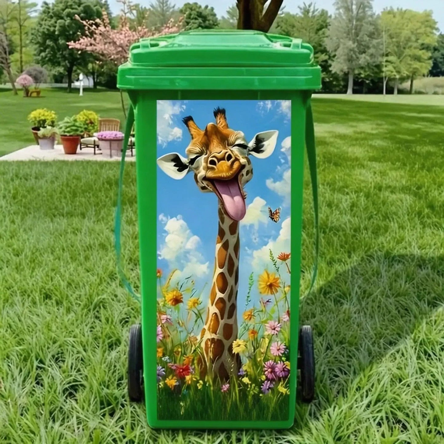 🦒🐯Creative bin sticker with colourful cartoon design✨
