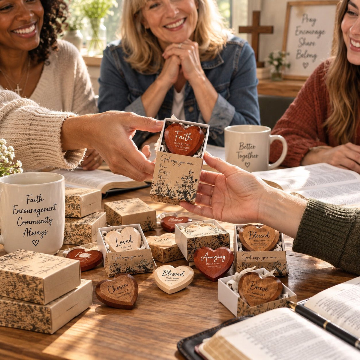 ✝️🎁Christian gift set with heart-shaped pocket cards(12-pakning)