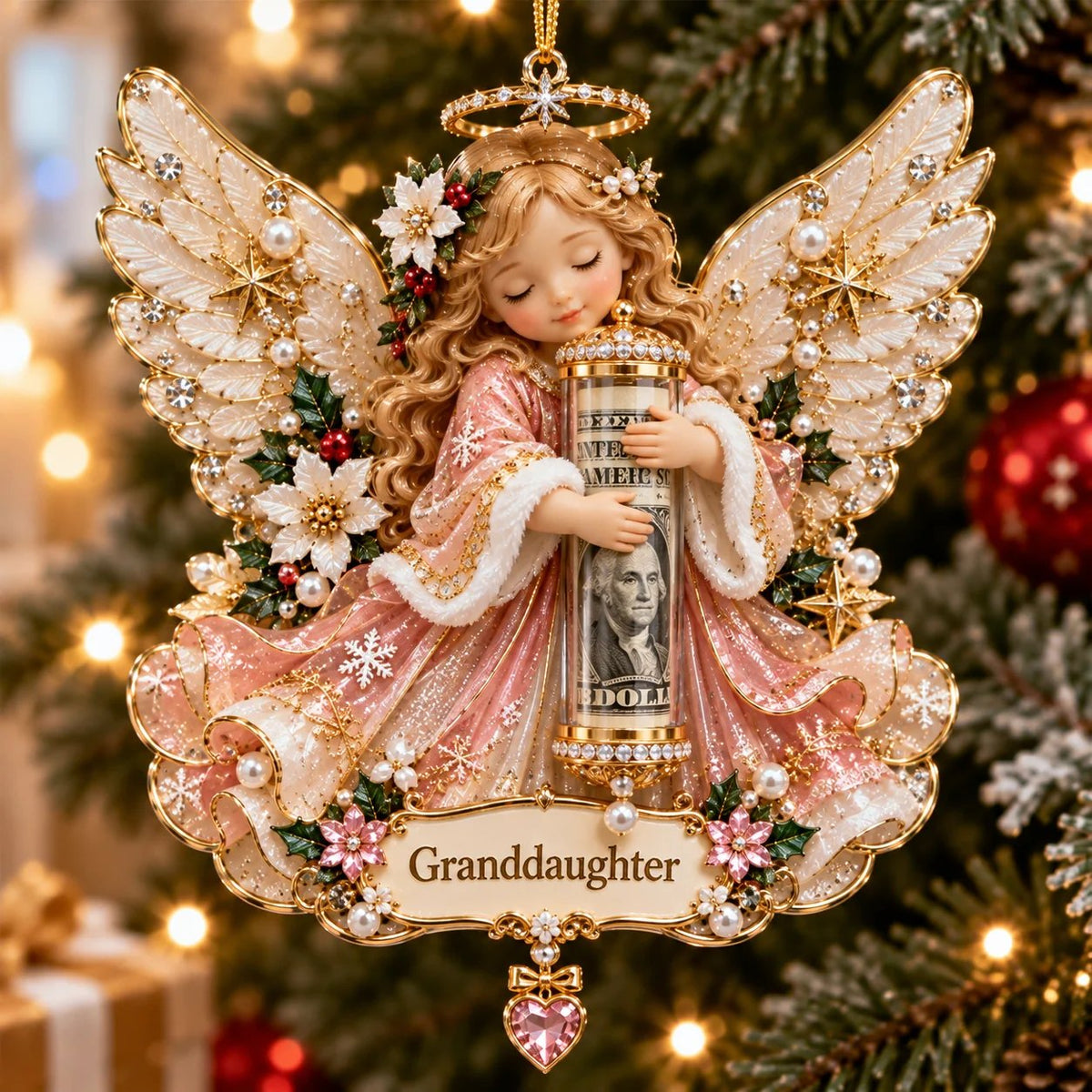 👼💵 3D Christmas decoration shaped like an angel, with a slot for cash ✨