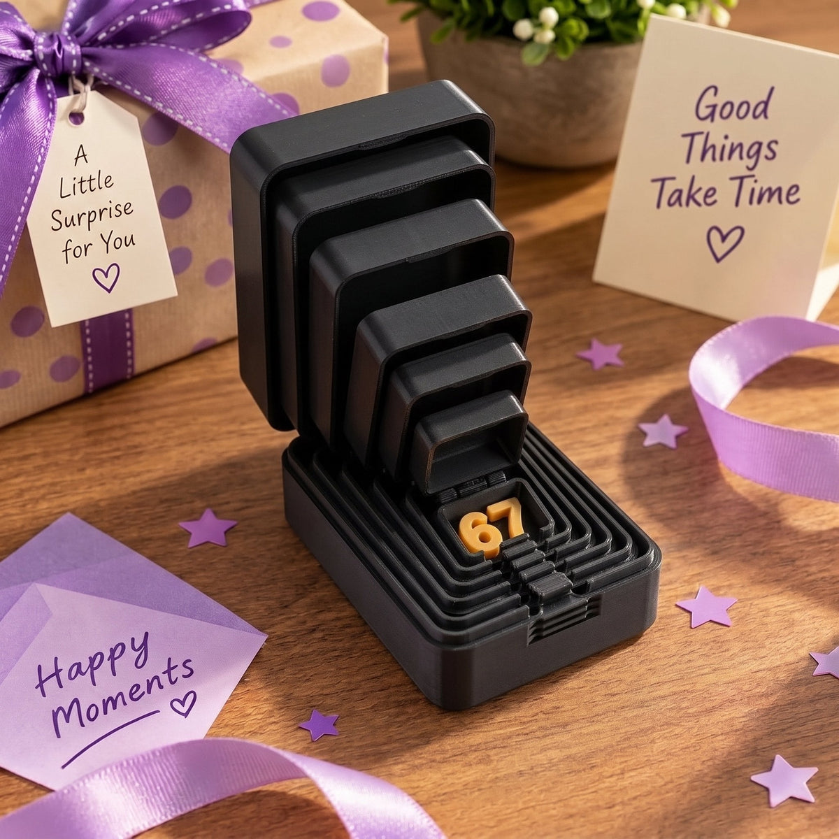 🎁 6-layer prank and surprise gift box | Choose your surprise: Middle finger, spider, or the number 67