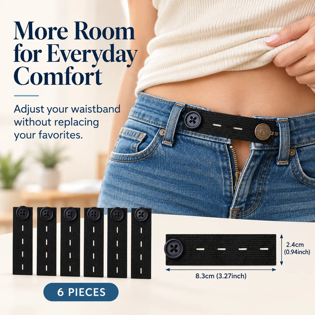 👖  Buttons for extending the elasticated waistband – Adjustable comfort
