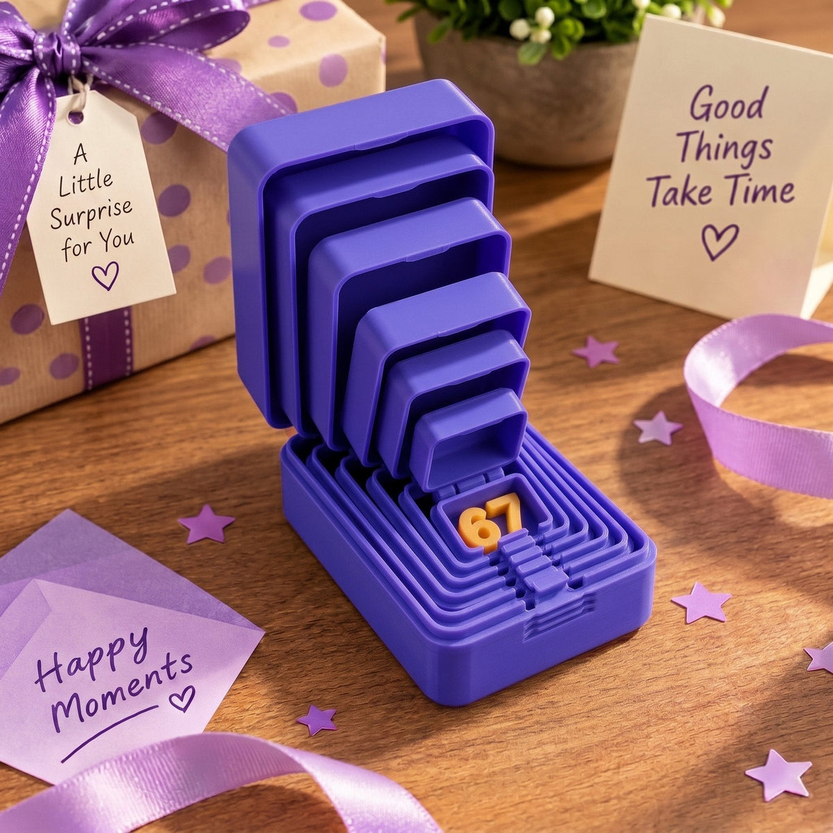 🎁 6-layer prank and surprise gift box | Choose your surprise: Middle finger, spider, or the number 67