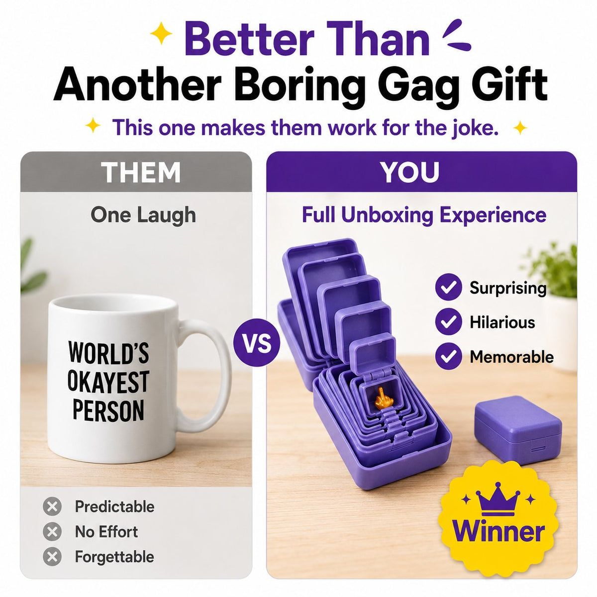 🎁 6-layer prank and surprise gift box | Choose your surprise: Middle finger, spider, or the number 67