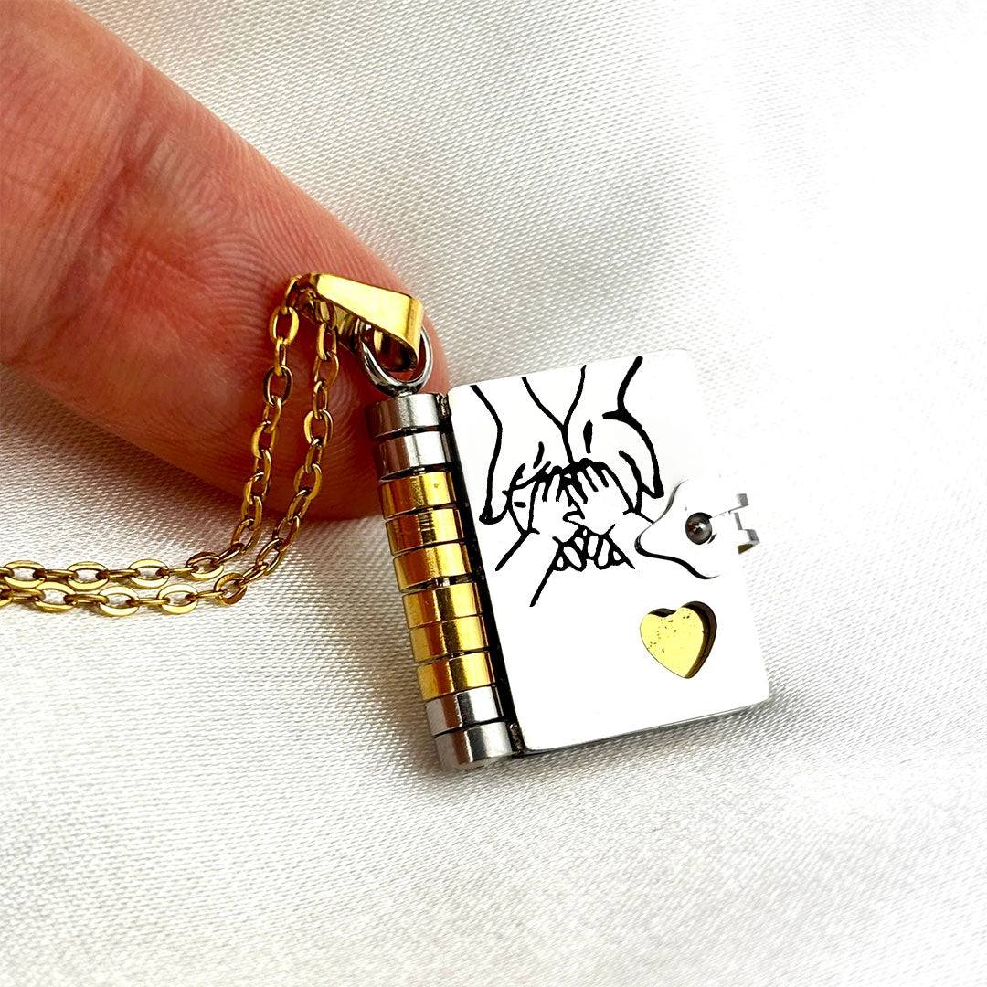 Für mein Kind - Halskette in Buchform “Liebe dich für immer“