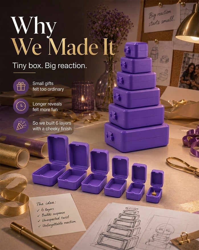 🎁 6-layer prank and surprise gift box | Choose your surprise: Middle finger, spider, or the number 67