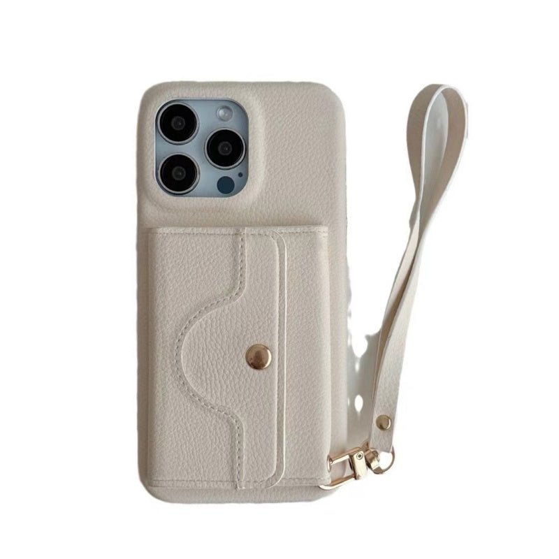 🔥Schützende pinkfarbene Handyhülle mit Spiegel und Handgelenkschlaufe