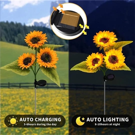 🌻60% OFF! ☀️ Waterproof solar-powered lamps – Realistic petals, IP65 weatherproof and automatically light up for 8–12 hours ☀️🌻