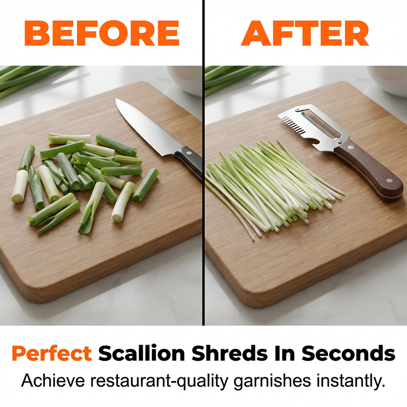 3-in-1 Scallion Shredder & Peeler Kitchen Tool