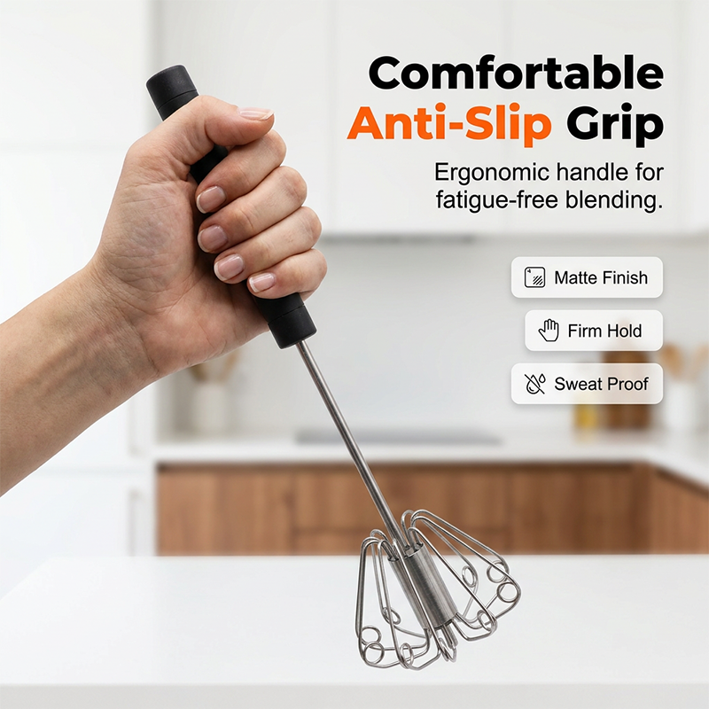 🍳 A handy kitchen aid! A whisk with a non-slip handle, made of stainless steel and hard-wearing, at an affordable price