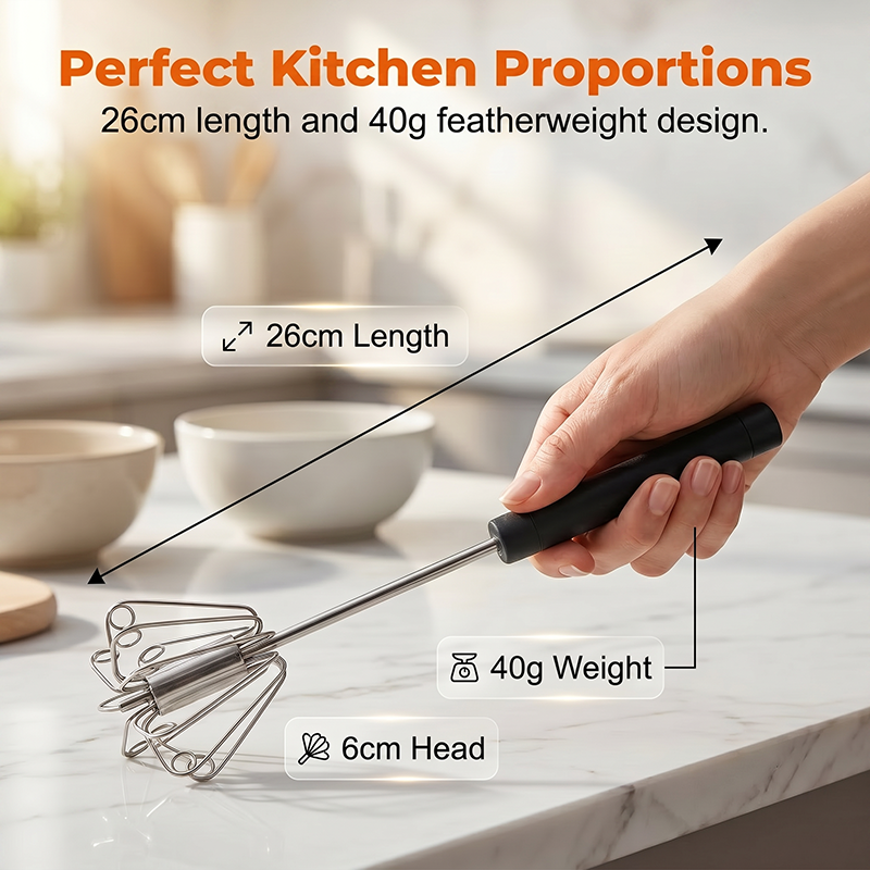 🍳 A handy kitchen aid! A whisk with a non-slip handle, made of stainless steel and hard-wearing, at an affordable price