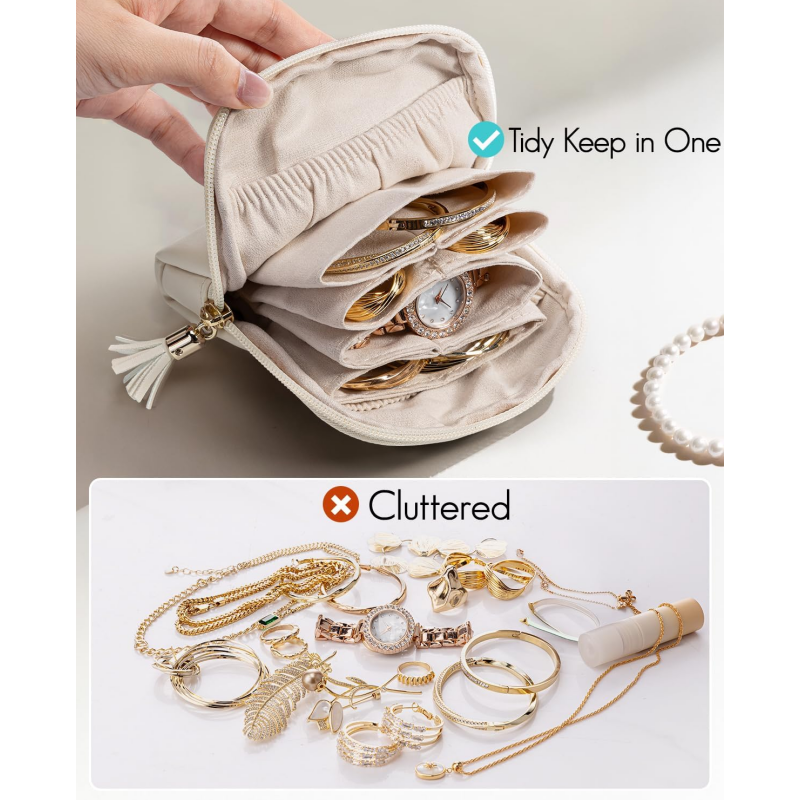 📢📢 50% OFF!! ⏰ Small zipped jewellery travel pouch – compact, easy to carry and perfect for rings, earrings and necklaces