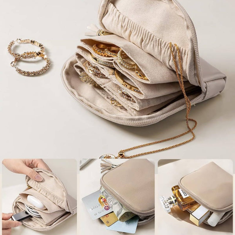 📢📢 50% OFF!! ⏰ Small zipped jewellery travel pouch – compact, easy to carry and perfect for rings, earrings and necklaces
